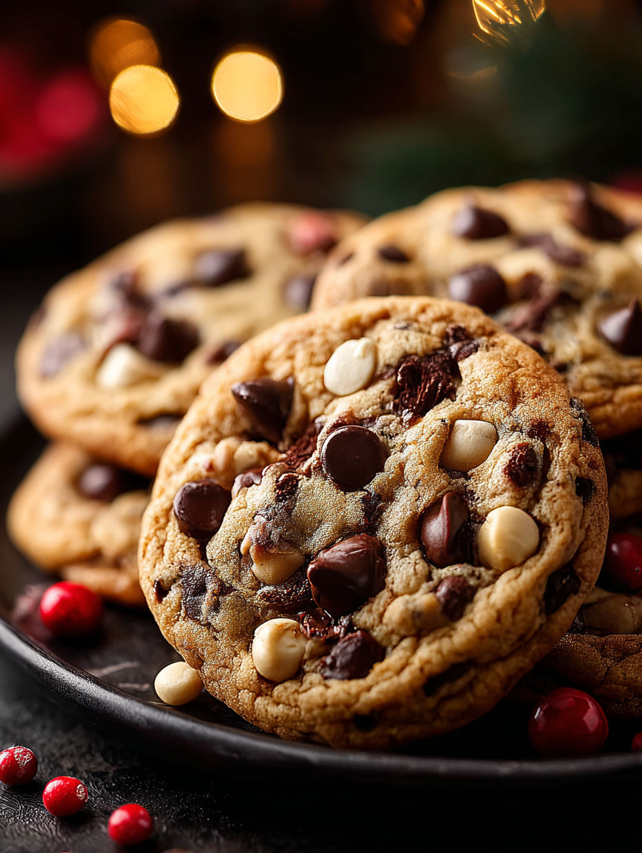 Ein Teller mit Schoko-Cookies.