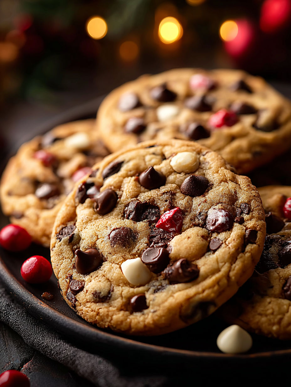 Ein Teller voller Schoko-Cookies.