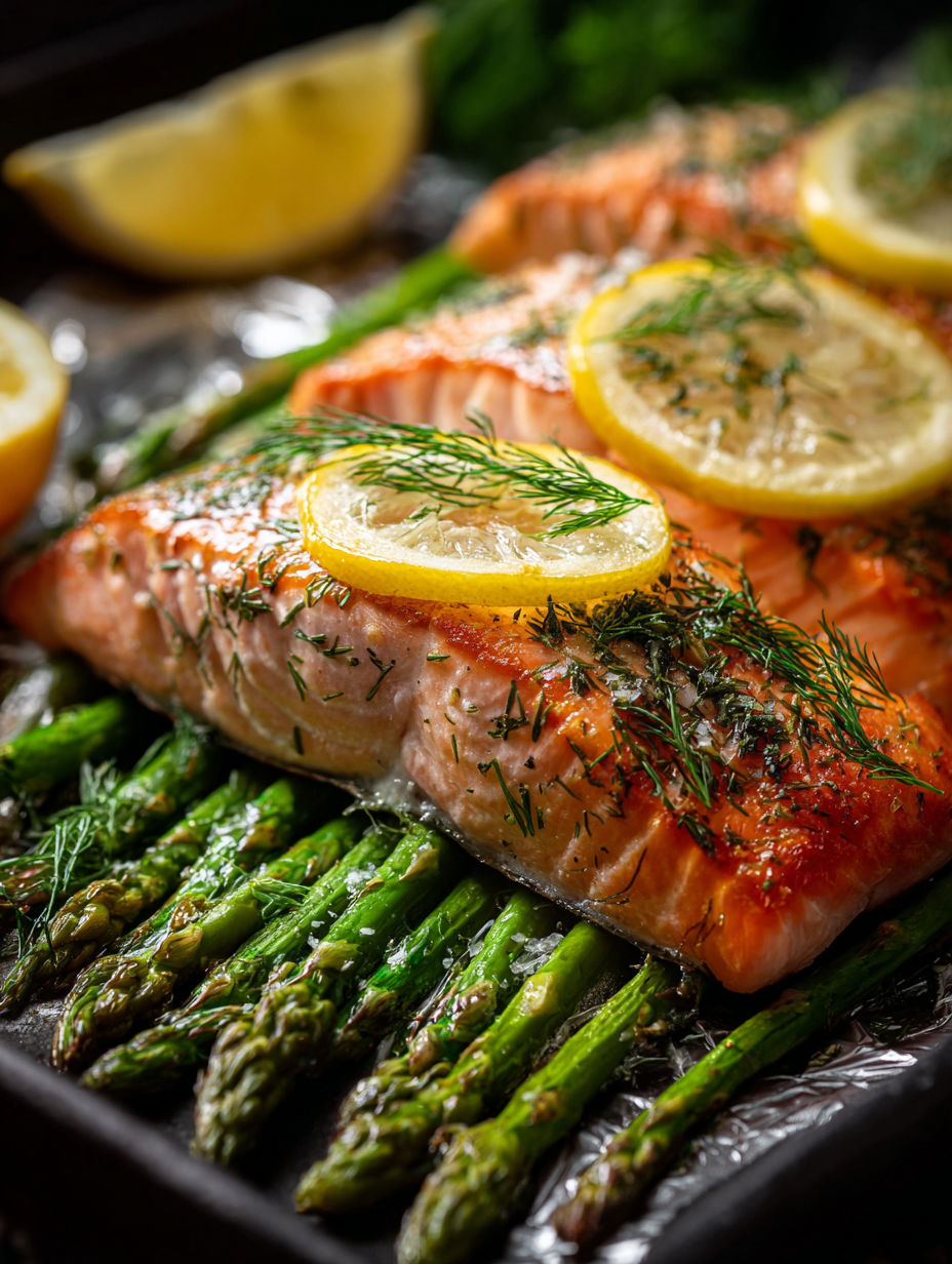 Ein Teller Lachs mit Zitrone und Dill.