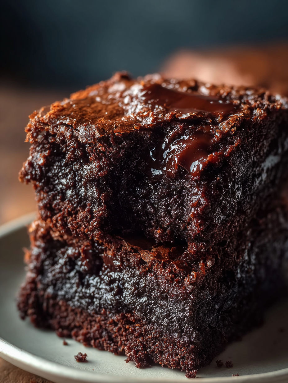 Ein Stück Schokokuchen mit Schokosoße.