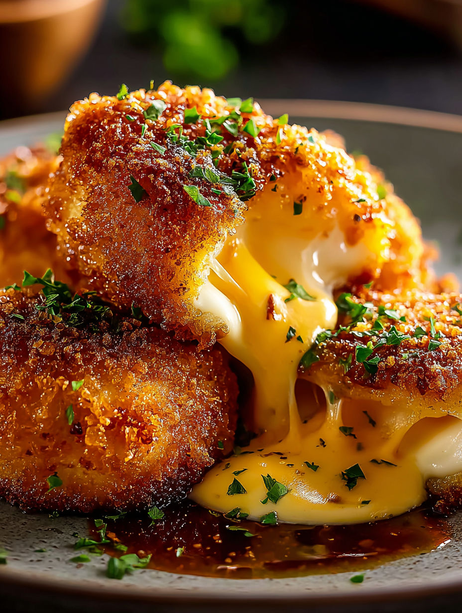 Knuspriges Cheddar-Hähnchen mit Käse.