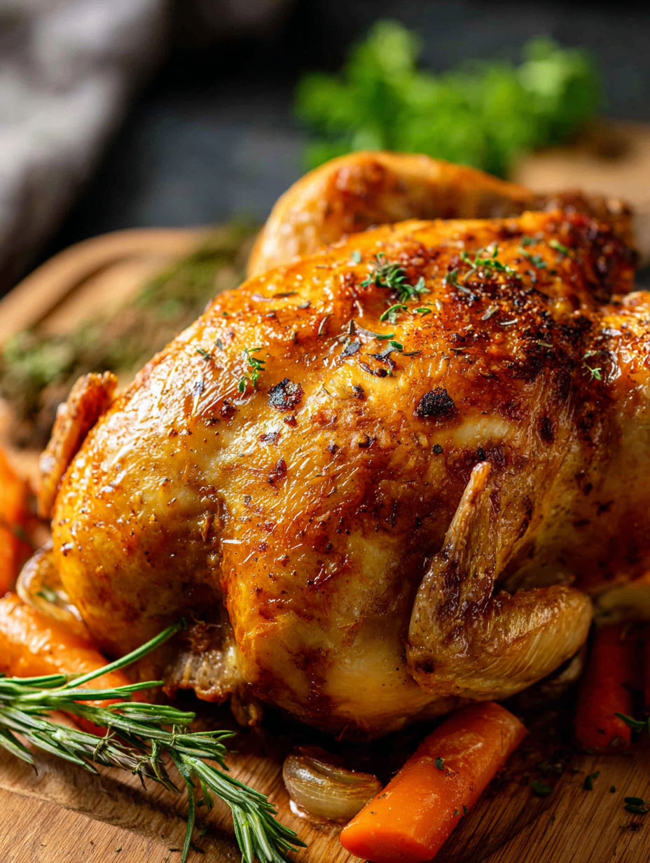 Geröstetes Huhn mit Kräutern und Gewürzen.