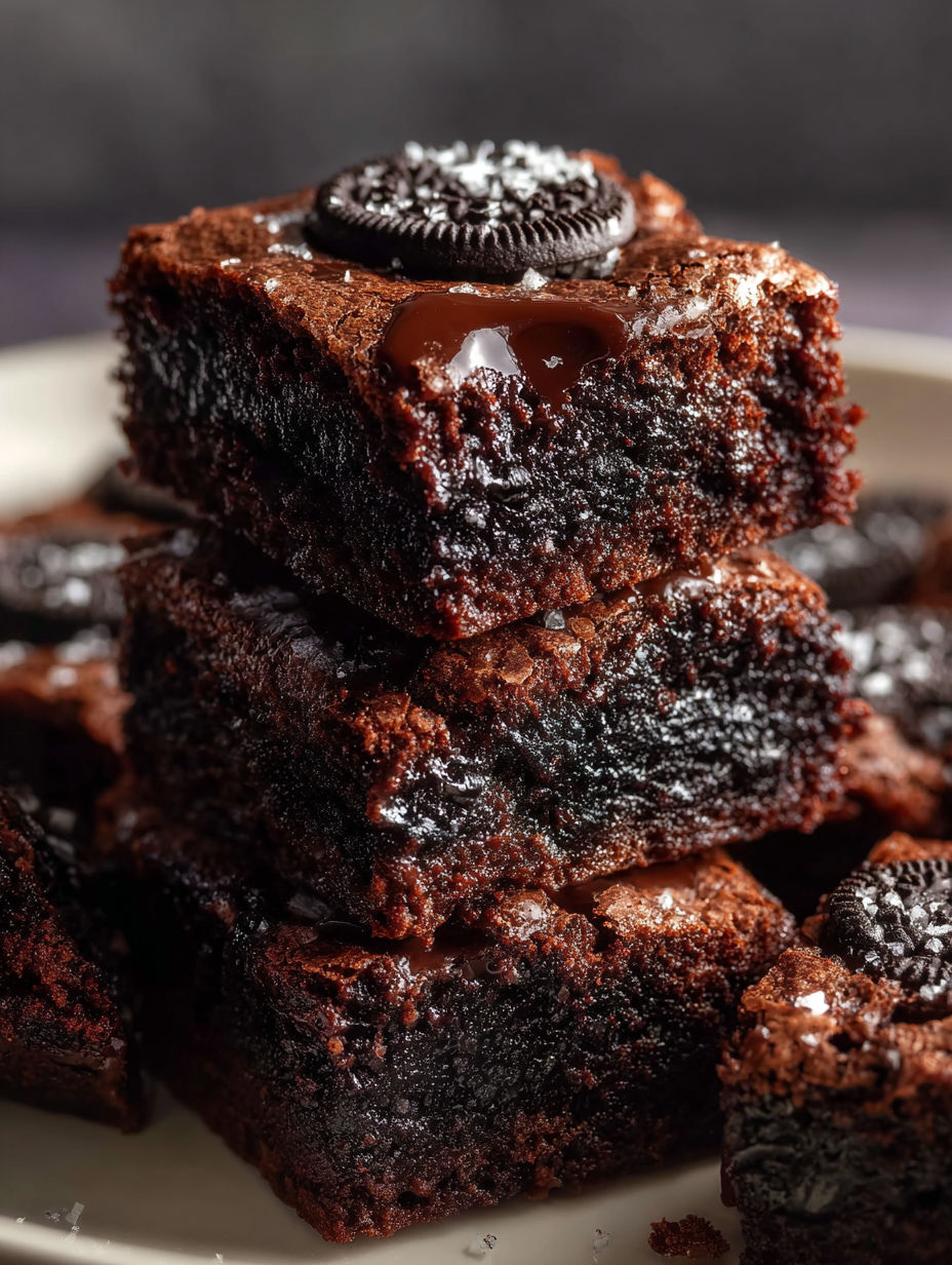 Ein Stapel Oreo Fudge Kekse.