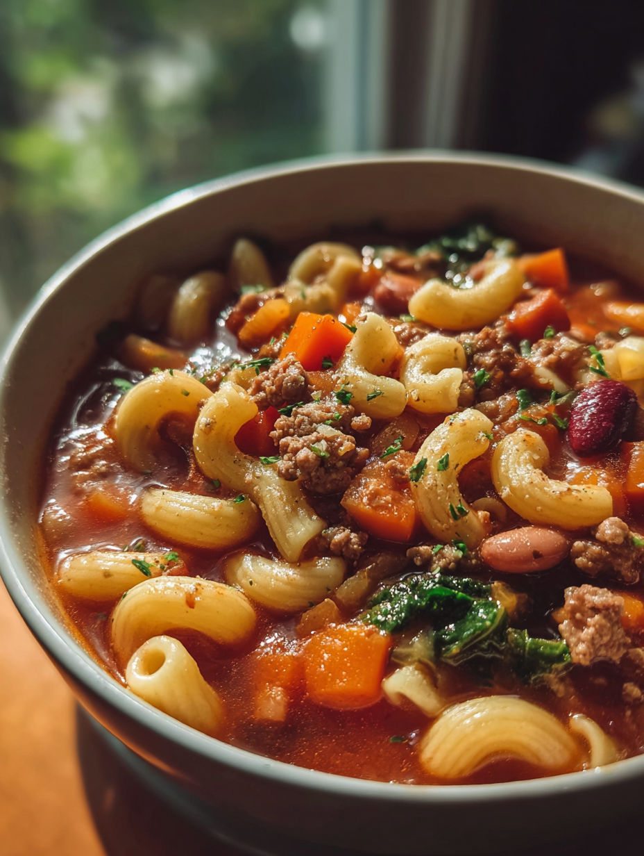 Eine Schüssel Pasta e Fagioli.