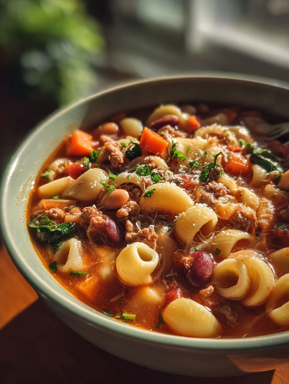 Eine Schüssel Pasta e Fagioli.