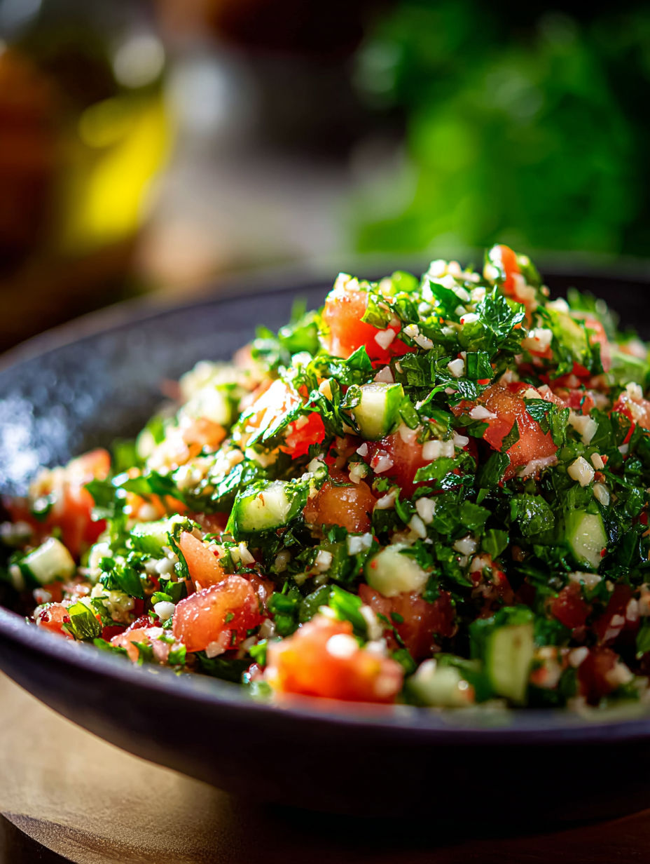 Eine Schüssel mit Tabbouleh.