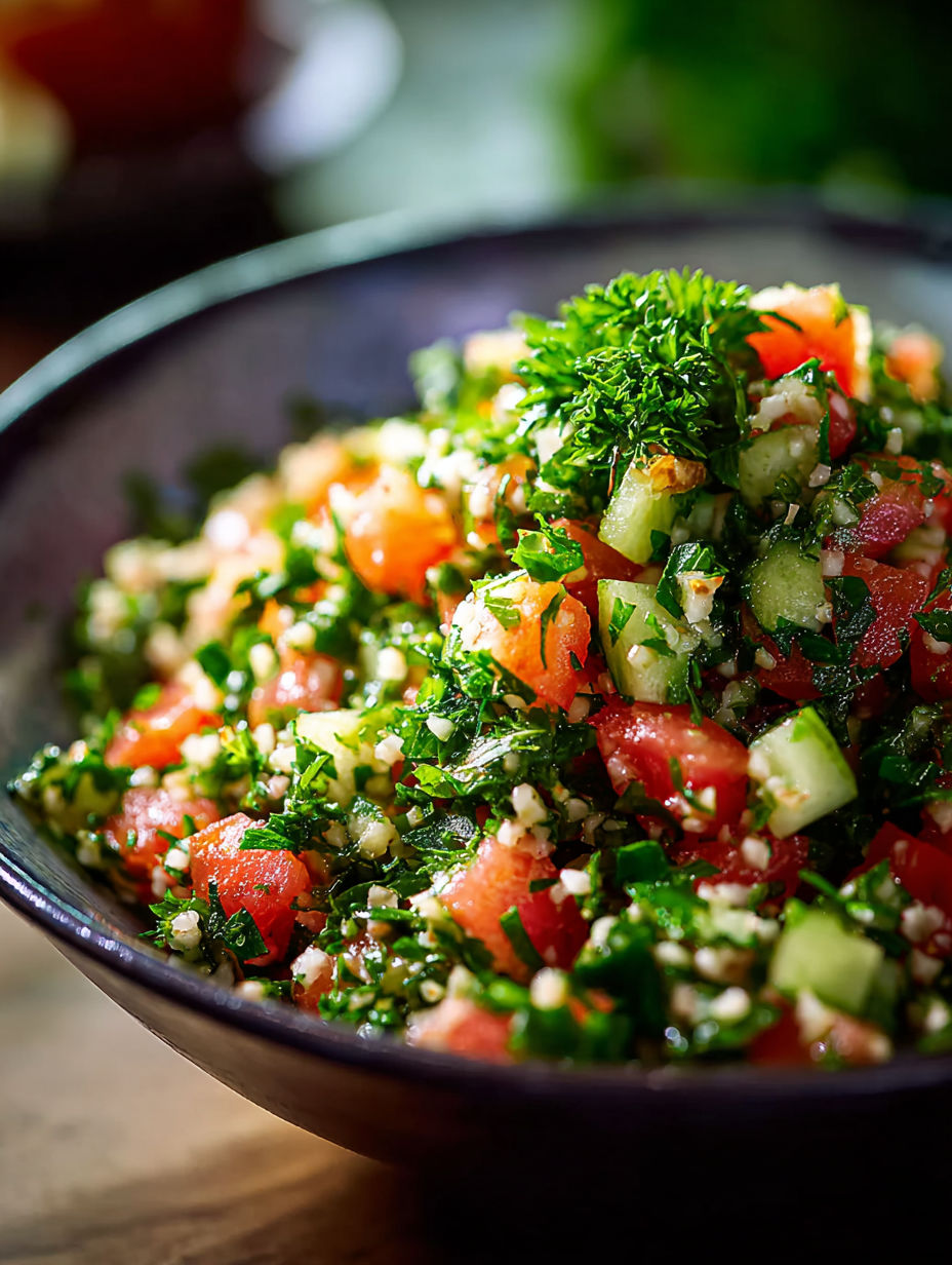 Eine Schüssel Tabbouleh Salat.