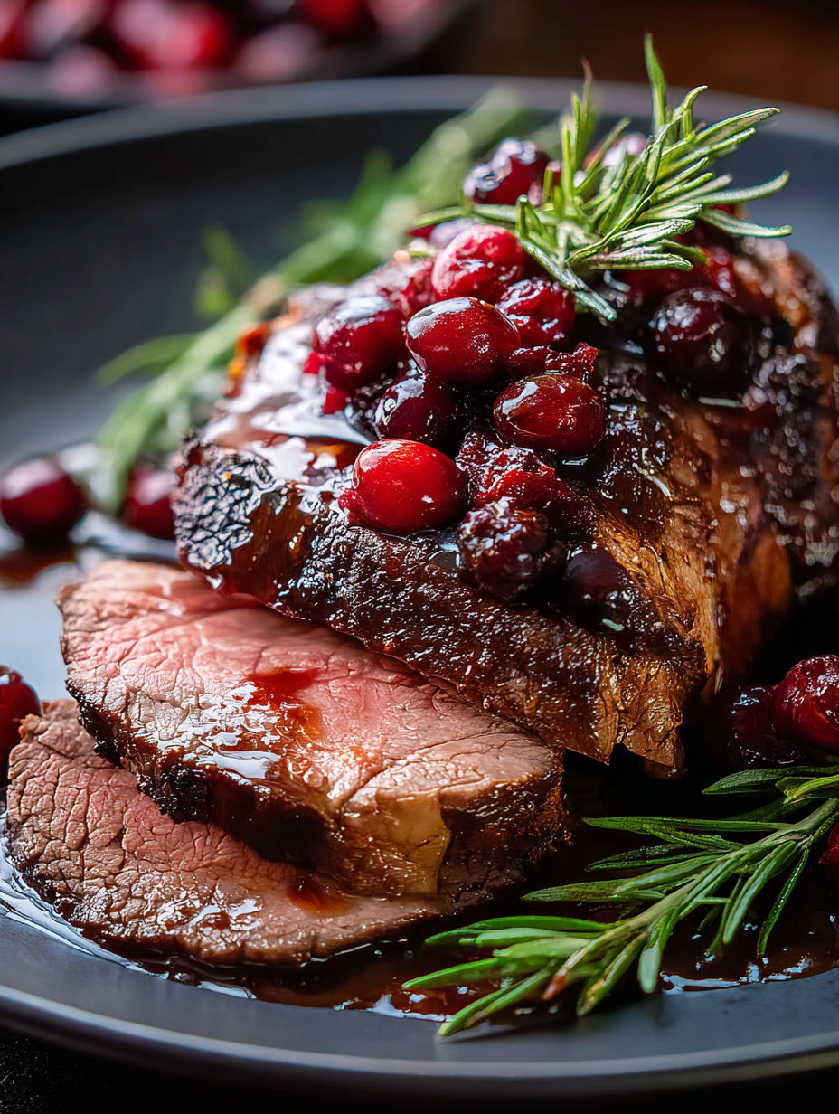 Rinderbraten mit Cranberry-Balsamico-Soße