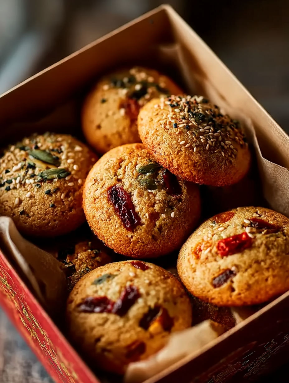 Eine Schachtel chinesischer Neujahrsplätzchen.