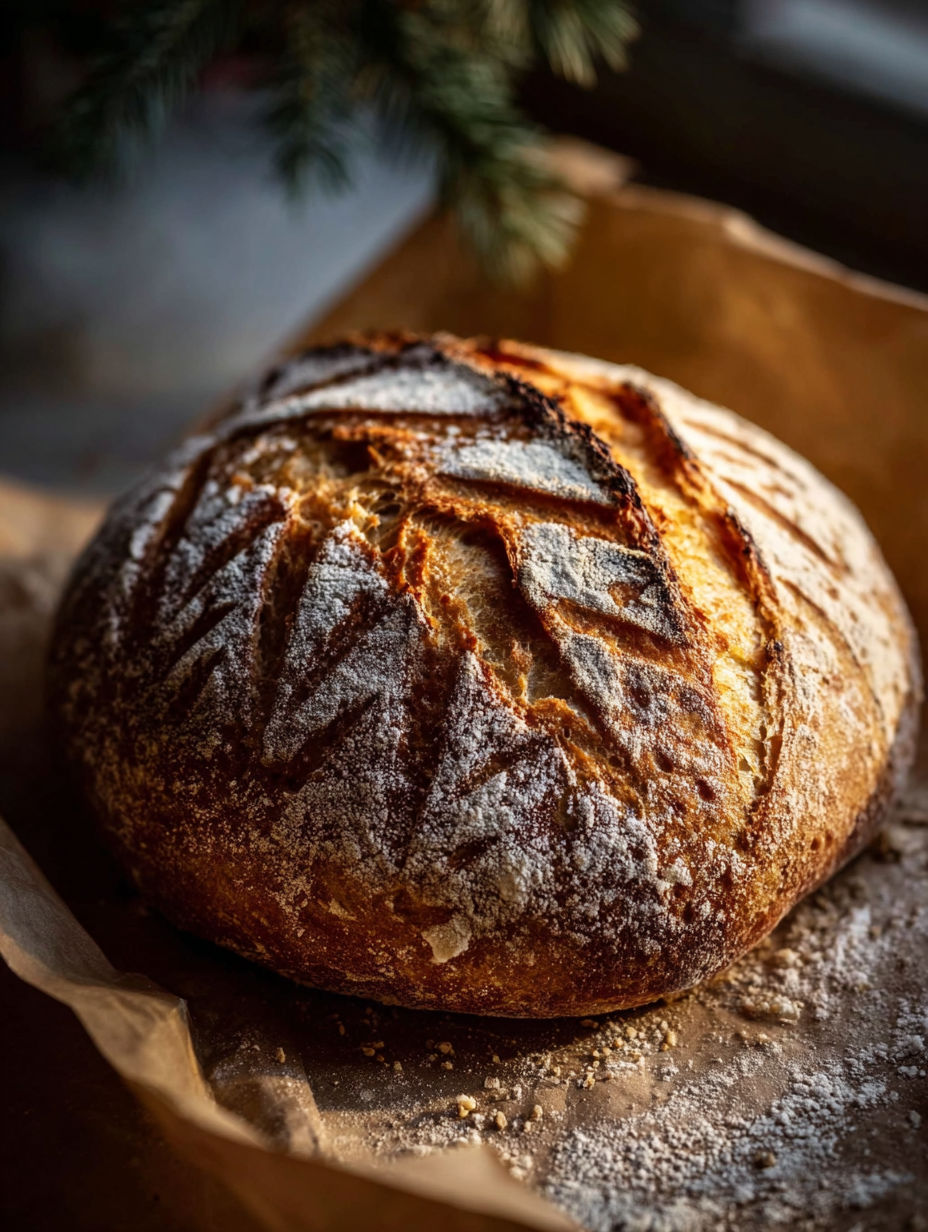 Brotlaib mit brauner Kruste.