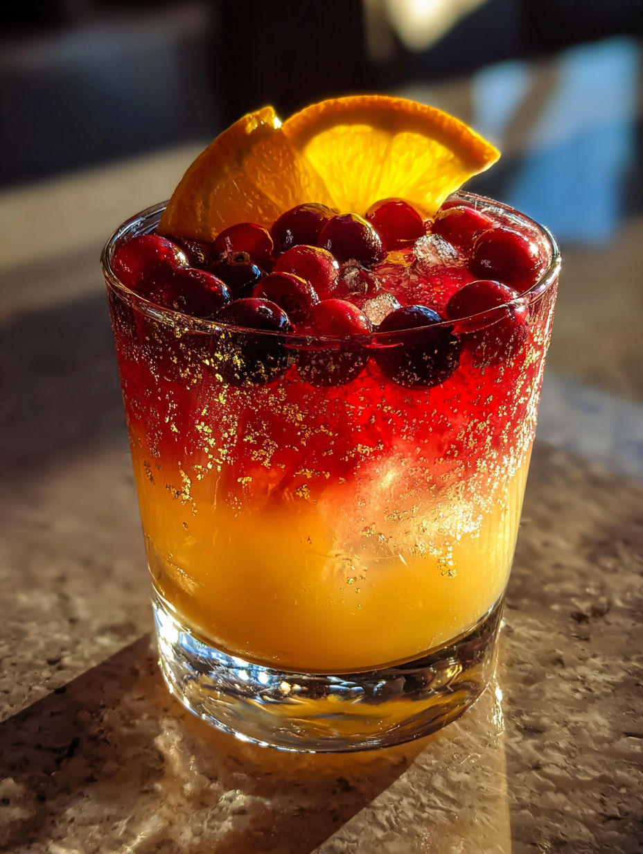 Glas mit einem besonderen Silvester-Cocktail.