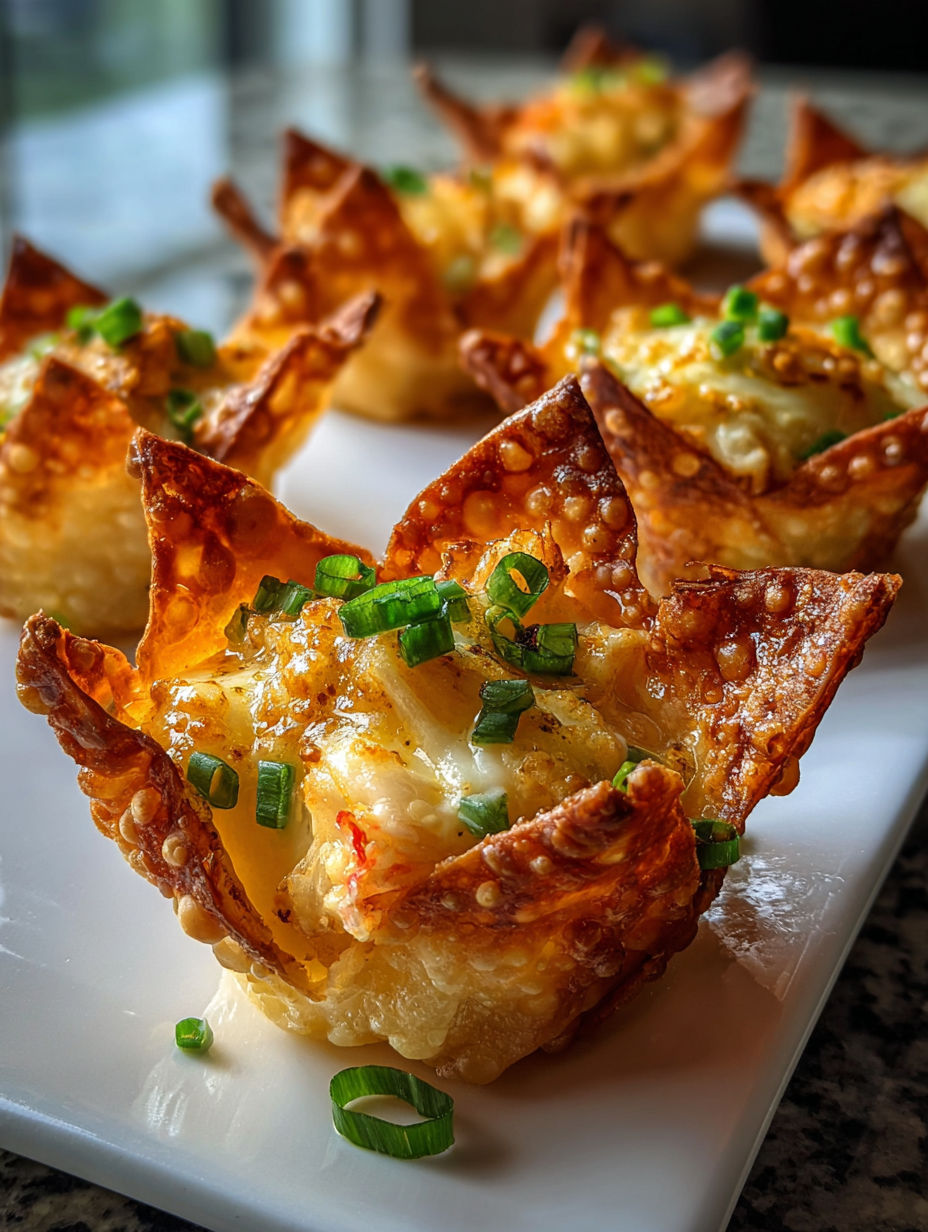 Ein Teller voller Lobster Rangoon.