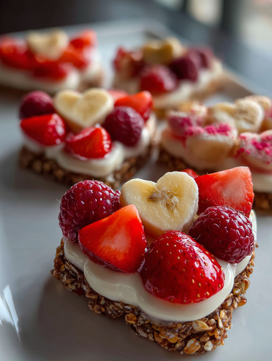 Teller mit Obst und Joghurt Snacks