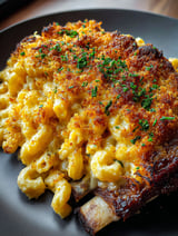 Rippchen mit Mac and Cheese drauf