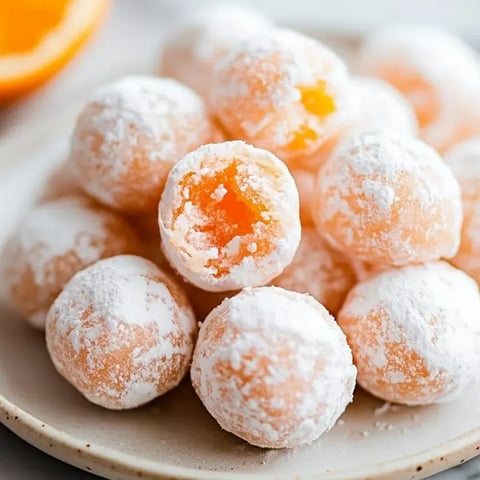 Ein Teller mit Orangencreme-Pralinen.