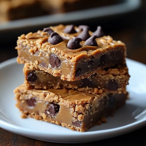 Drei Stücke Erdnussbutter-Keksriegel.
