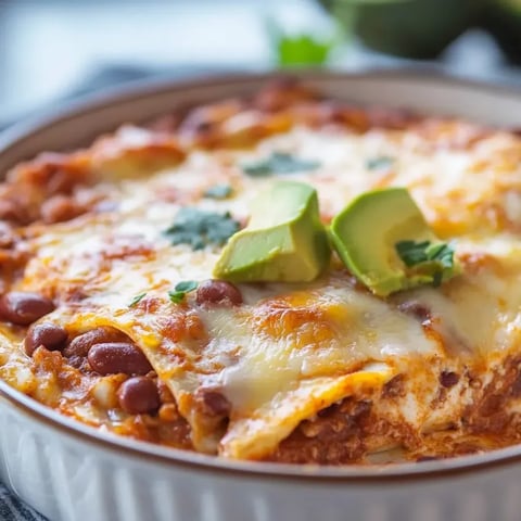Ein Teller mit Bohnen-Käse-Enchiladas.