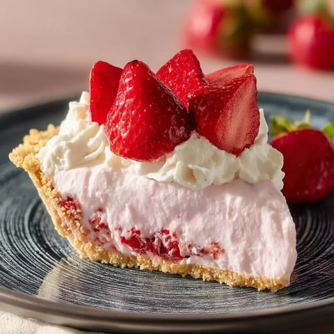 Ein Stück Erdbeeren-Sahne-Leckerei.