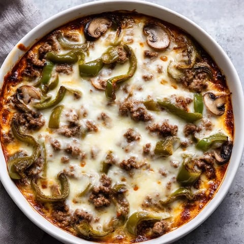 Eine Schüssel mit Fleisch und Paprika.