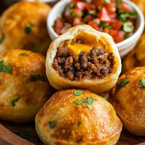 Knusprige Taco Bombs aus der Heißluftfritteuse.