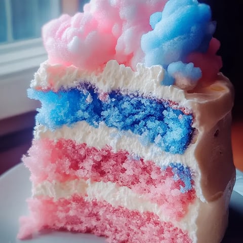 Ein Stück Kuchen mit Zuckerwatte-Aroma.