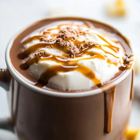 Eine Tasse Kakao mit Sahne.