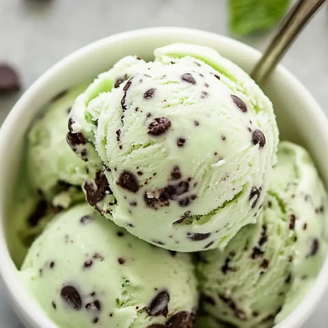 Eine Schale Eis mit Schokostückchen.