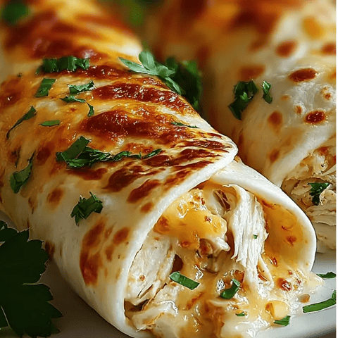 Ein Teller mit einem Burrito und einem Hähnchen-Wrap.