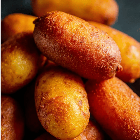 Ein Haufen knuspriger Kartoffeln.