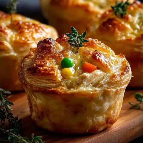 Kleine Pastete mit grünem Topping oben drauf.