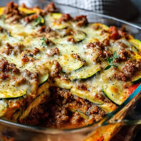 Ein leckerer Auflauf mit Fleisch und Gemüse.