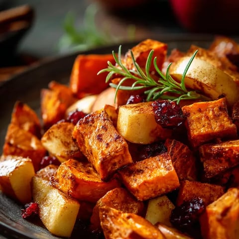 Eine Schale Essen, garniert mit einem Zweig Rosmarin.