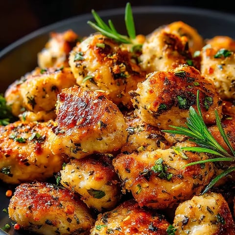 Eine Schale mit Hähnchen, Kräutern und Gewürzen.