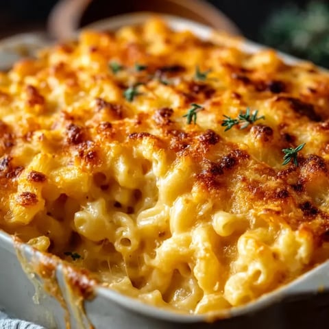 Ein weißer Teller mit einer Mischung aus Käse und Nudeln.