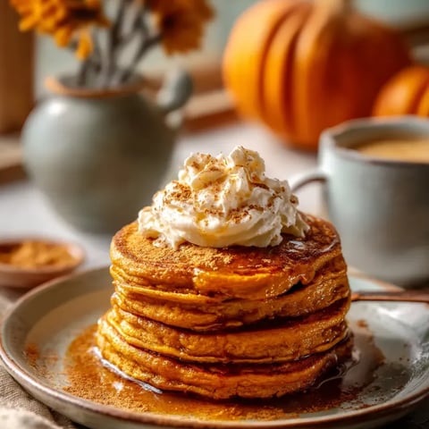 Eine Platte mit Pancakes, die mit Butter und Zucker garniert sind.