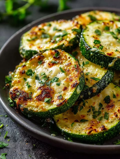 Knoblauch und Käse Zucchini