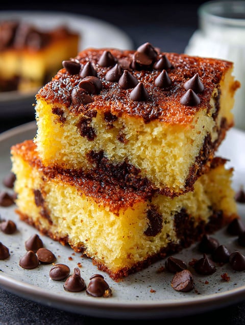 Ein Stück Schokokuchen.