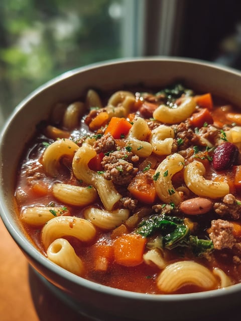 Eine Schüssel Pasta e Fagioli.