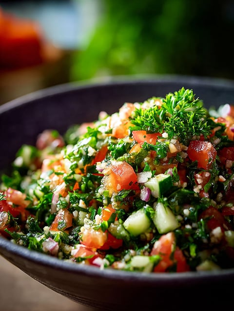 Schale mit Tabbouleh Salat.