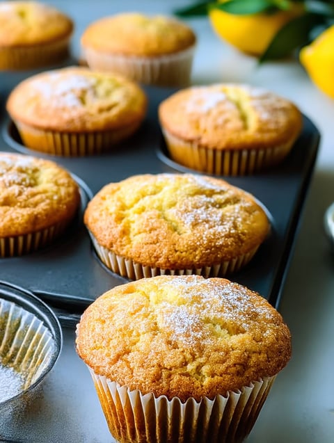 Ein Blech Muffins mit Orange und Kardamom.