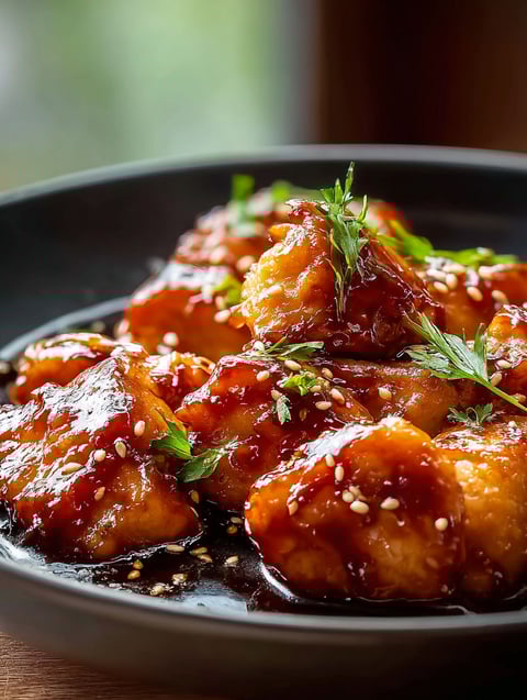 Leckeres Gericht mit Huhn und Gemüse.