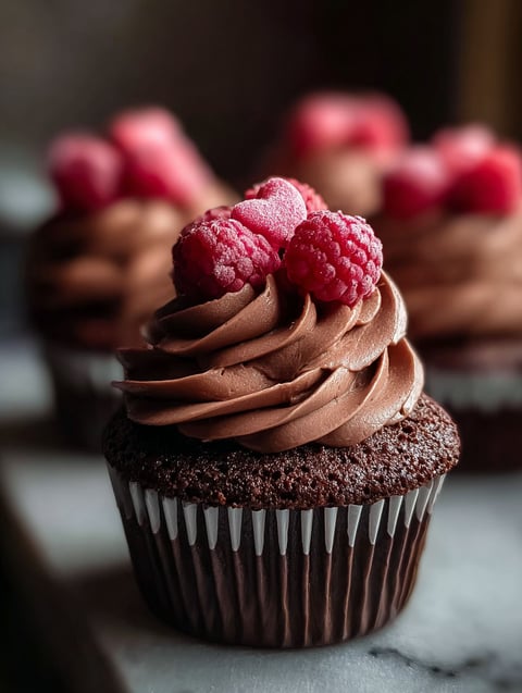 Leckeres Gericht mit Schoko- und Himbeergeschmack